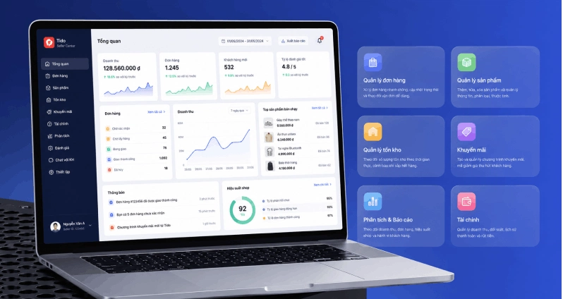 Seller Center TIDO - hệ thống quản lý đơn hàng, sản phẩm và doanh thu cho nhà bán hàng